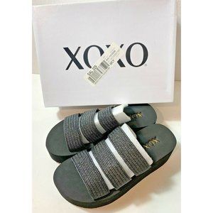 XOXO Footwear Black Chunky Woman's Sandles Size 6M New In Box MSRP $49